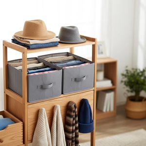 Caja de Almacenamiento Plegable de Tela Cuadrada Grande y Moderna con Asa, Organizador de Zapatos <span class=keywords><strong>para</strong></span> <span class=keywords><strong>Guardar</strong></span> <span class=keywords><strong>Pantalones</strong></span>, Camisetas y Jeans - Product Image 4