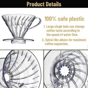 Filtre à café en plastique Entonnoir de filtre pour cafetière 1-4 tasses Verser sur la cafetière Filtre entonnoir <span class=keywords><strong>goutteur</strong></span> pour le café à la maison - Product Image 2