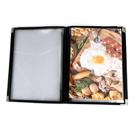 Couvertures de menu de restaurant transparentes durables 8 pages 16 côtés avec intérieur en PVC transparent pour papier de format A4/8.5*11 pouces