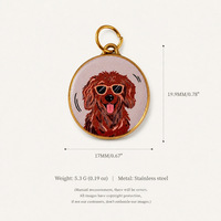 Nouveauté 2026 : Breloques personnalisées DIY en acier inoxydable plaqué or 18K PVD, bijoux fantaisie, pendentifs chiens mignons imprimés pour la création de colliers cadeaux