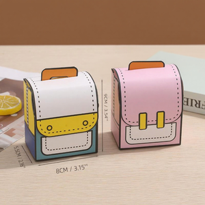 กระเป๋าเป้สะพายหลังขนาดเล็กกระเป๋านักเรียนรูปร่างกล่องกระดาษอบสำหรับ<span class=keywords><strong>เด็ก</strong></span>ของขวัญวันเกิด<span class=keywords><strong>ขนม</strong></span>บิสกิต - Product Image 6