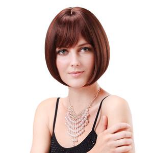 Peluca American Station <span class=keywords><strong>Burst</strong></span> Oblique Bangs Sra. Pelo corto y recto BOb Bob Peluca Head Cover - Product Image 5