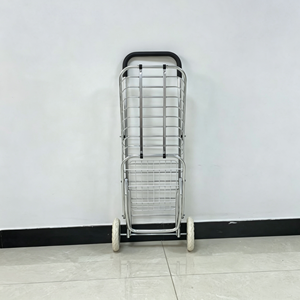 Chariot de courses en fil métallique 340L, grande capacité, robuste, roues silencieuses, pour supermarché, épicerie, usage commercial, kit complet - Product Image 4