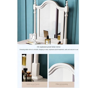 Bàn Vanity Bảng trang điểm nhà vệ sinh bảng với gương và ngăn kéo trang điểm giá rẻ giá đen tủ quần áo với gương cho phòng ngủ - Product Image 4