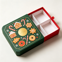 Boîte d'emballage en papier en stock, boîte cadeau de Noël pliable en carton, vente en gros, plusieurs tailles pour la vente au détail