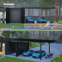 Hooeasy - Bâtiments de jardin extérieurs autoportants en aluminium, abri de voiture, pergola bioclimatique à toit à lames, garages, auvents, abris de voiture