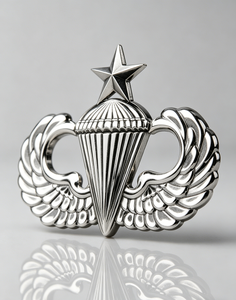 Badge en métal personnalisé en relief 3D, étoile de parachutiste, placage or nickel, insigne d'ailes aéroportées - Product Image 3
