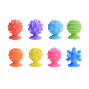Eight Texture Silicone Sensory <b>Fidget</b> Toys Colorful Suction Cup Stress Relief <b>Set</b> with Dimpled Wavy and Bumpy Surfaces - Product Image 1