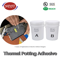 Penjualan Panas NDST Industrial White Silicone Double Component Thermal Conductivity Paste Adhesive Sealant 1kg Tahan Cuaca