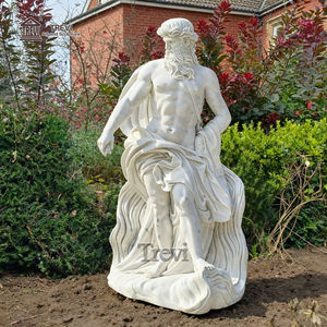 تمثال بوسيدون من الحجر الطبيعي للإله اليوناني الشهير تريفي للفن الأوروبي لشاتو من الرخام - Product Image 2