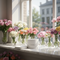 Emballage de fleur de boîte ronde de chapeau en carton blanc avec couvercle pour fleurs de rose