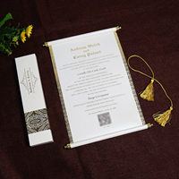 Cartes d'invitation de mariage personnalisées avec code QR et boîte en papier avec noms et date personnalisés
