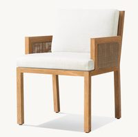 Ensemble de chaises de salle à manger d'extérieur LUXORA en teck moderne de luxe, résistant aux intempéries, couleur personnalisée, pour patio, jardin, hôtel