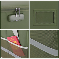 Boîte de rangement imperméable à grande capacité verte avec poignée, boîte de classement ignifuge pliable A4