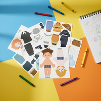 Poupée magnétique à habiller sur le thème du travail, pour les 3-7 ans, ensemble éducatif populaire sur le thème du carton pour enfants