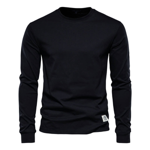 <span class=keywords><strong>Camiseta</strong></span> de Manga Larga para Hombre, Color Sólido, Talla Grande, 260 GSM, Algodón, Estilo Casual, Deportiva, para Gimnasio, Estilo Cuadrado, D198 - Product Image 2
