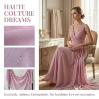 Voiles musulmans en tissu écologique, soie argentée froissée, crêpe georgette, tissu à reflets irréguliers, chiffon rose