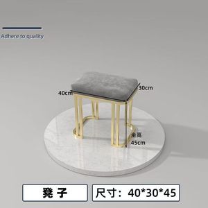 Luxury Gray Metal+PU Leather Salon Chair & <b>Stool</b> for Nail Salon Living Room Bedroom Mall-Commercial Use Manicure Furniture - Product Image 3