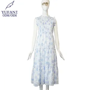 YuFan personalizzato nuovo abito lungo senza maniche da donna elegante abito Casual bohémien largo
