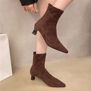 Women Designer Western <b>Boots</b> for Women Point Toe PU Leather <b>Boots</b> Sewing Thin High Heels Fashion Shoes Ladies Autumn Riding - Product Image 5