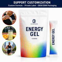 Gel énergétique certifié casher et sans OGM avec vitamines, acides aminés, magnésium, fer, emballage personnalisé, HACCP, biologique, échantillonnage rapide