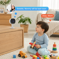 Caméra de sécurité intérieure pour bébé, caméra pour chien avec détection de mouvement, audio bidirectionnel, vision nocturne couleur, caméra réseau Wifi