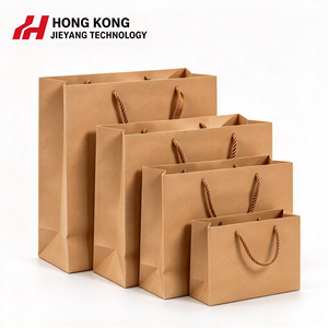 Bolsa de Papel Kraft Impresa Personalizada con Asa Plana para Entrega de Café, Comida para Llevar, Empaque para Promociones de Supermercado - Product Image 1