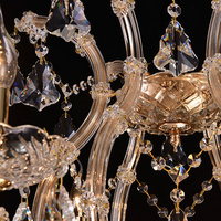 Lustre en cristal transparent multi-niveaux de grande taille, style européen, lampe suspendue artistique pour grande salle de mariage, décoration de plafond haut