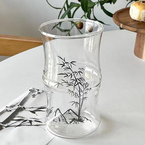 Nueva Taza de Vidrio con Diseño de Bambú y Pintura de Tinta China, Ecológica, Capacidad de 420 ml, Diseño Antiguo, Apariencia Elegante, Taza para Té - Product Image 2