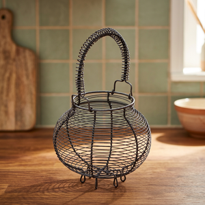 Vintage Style Metal Wire Eco-Friendly <b>Foldable</b> Egg <b>Basket</b> - Product Image 3