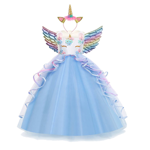 Vestito da bambina unicorno tutù fantasia arcobaleno <span class=keywords><strong>principessa</strong></span> ragazze festa di compleanno per bambini bambini unicorno si esibiscono - Product Image 3