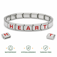 Bracelets à breloques italiens en acier inoxydable, bracelets coulissants, 26 breloques lettres anglaises A-Z, bijoux de mode DIY