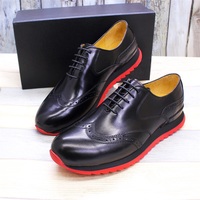 Nouvelles Chaussures de Sport Décontractées Tendance à Semelle Rouge en Cuir pour Hommes, Baskets Montantes à Lacets à Bout Rond Faites à la Main, Confortables pour la Marche Urbaine