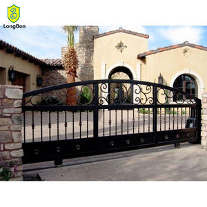 <span class=keywords><strong>Portail</strong></span> de cour motorisé automatique en <span class=keywords><strong>fer</strong></span> forgé au design moderne avec persiennes pour maison et jardin - Product Image 1