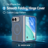 Coque de téléphone transparente mate personnalisée en gros pour iPhone Duo Fold, protection magnétique antichoc avec charnière flexible