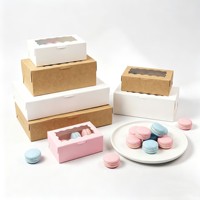 Boîtes rigides à fentes écologiques de qualité alimentaire en gros 18*11*4 cm en carton blanc 300G avec fenêtre en PET pour desserts et biscuits