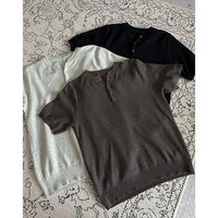 Chemise décontractée pour homme en polyester imprimé style Old Money, col rond, manches courtes, coupe ajustée sophistiquée, épaules droites