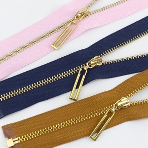 Bán buôn tùy chỉnh mở <span class=keywords><strong>3</strong></span> #   Khóa kéo kim loại màu vàng rực rỡ, phụ kiện may mặc tự làm, khóa kéo Cremallera - Product Image 5
