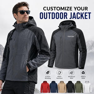 High Quality Custom Logo <b>Waterproof</b> <b>Jackets</b> Sports Windbreaker Hiking Plus Size Zipper Softshell <b>Jacket</b> - Product Image 1