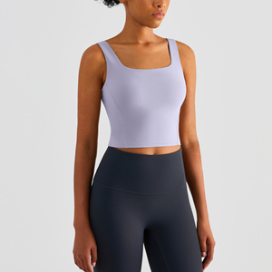 Sujetadores deportivos de entrenamiento para <span class=keywords><strong>mujer</strong></span> Logotipo personalizado Cómodo Secado rápido Cuello cuadrado Ropa de gimnasio Yoga Fitness Tank Tops XL - Product Image 4
