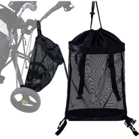 Sac de rangement arrière pour chariot de golf en polyester imperméable avec fermeture éclair et poche en filet pour accessoires de sport