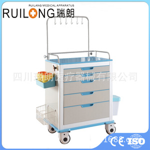 Chariot médical double couche en aluminium et acier silencieux Ruilang pour usage hospitalier et soins infirmiers RT-057 - Product Image 3