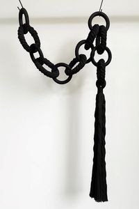 Bosimia Corde manuelle tissée en coton noir Tenture murale de luxe <span class=keywords><strong>couture</strong></span> pour librairie ou salon - Product Image 2