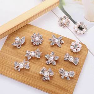 Rose Gold Rhinestone Cristal Flor De Vidro Broches Casamento Nupcial Partido Broche Pinos para Mulheres - Product Image 3