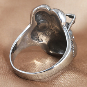 Men's Stainless Steel <b>Skull</b> <b>Ring</b> With Sunglasses Face Design Punk Style Jewelry Gift Silver Color 213029 - Product Image 2