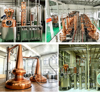 Équipement de distillerie de whisky Huashang : Alambic en cuivre sur mesure et colonne de rectification en acier inoxydable pour spiritueux artisanaux