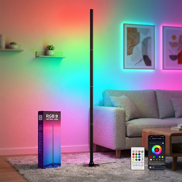 1.6M Smart Wifi RGB 2.4G Remoto Control Led Ambient Light Home Decor Corner Standing Nordic LED Modern Floor Lamp