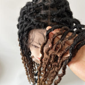 32 ''Long Goddess Faux Gypsy Locs Peluca prearrancada Pelucas trenzadas sin nudos de encaje doble completo con cabello de bebé - Product Image 4