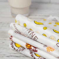 Logo et taille imprimés personnalisés papier de qualité alimentaire pour hamburgers, papier sulfurisé pour emballage de viande, papier enduit de cire
