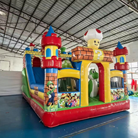 Château gonflable de dessin animé avec toboggan, aire de jeux gonflable à thème pour enfants, trampoline familial pour fêtes, aire de jeux intérieure